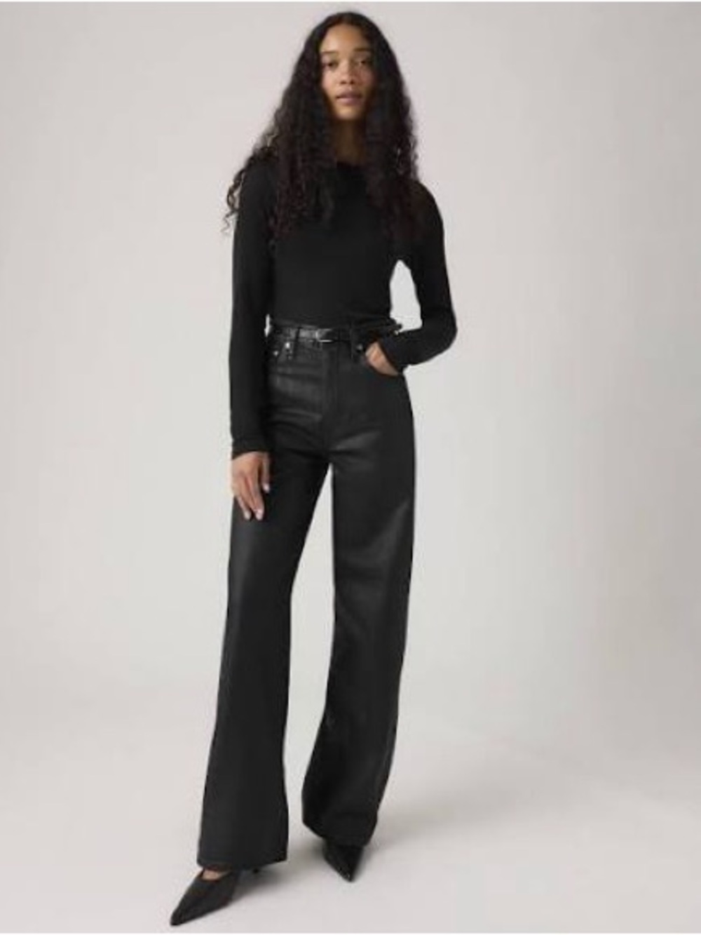 Levi’s Ribcage Wide-Leg Jeans Sz 28 Black
